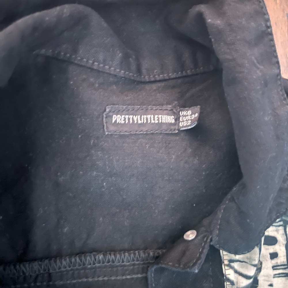 Custom Patchwork Black Jean Jacket - image 3